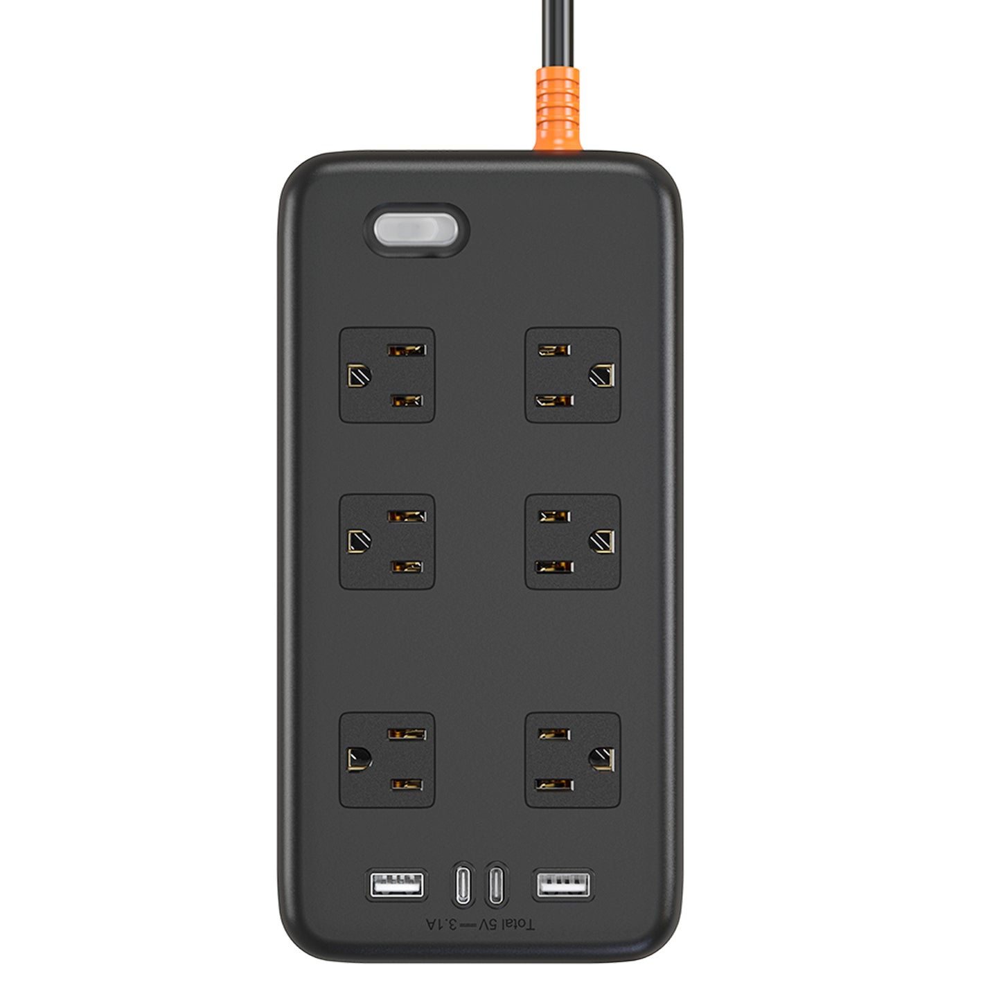 ZJ054U-KPQ Surge Protector Power Strip, 6Ft Extension Cord with 6 Outlets, 2 USB A and 2 USB C, IPX6 Heavy Duty Extension Cord for Indoor Outdoor, 1625W/13A, UL FCC IPX6 Listed (6 AC Outlets + 2 USB A + 2 USB C)