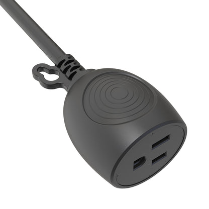 ZJ98-KPQ Basics Outdoor Indoor Extension Cord, 1250W/10A, 125V, 6 FT, Black