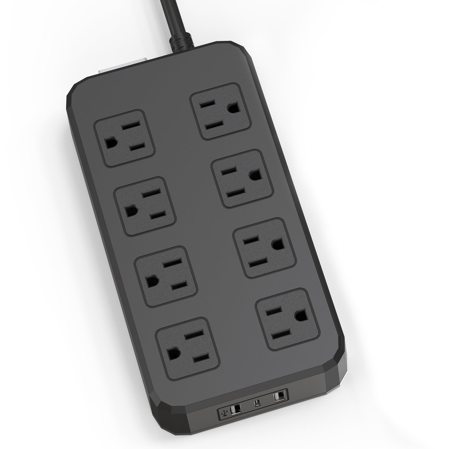 QY03U-KPQ Surge Protector Power Strip, 6Ft Extension Cord with 8 Outlets, 2 USB A 1 UBS C, IPX6 Heavy Duty Extension Cord for Indoor Outdoor, 1625W/13A, UL FCC IPX6 Listed (8AC Outlets + 2 USB A + 1 USB C)