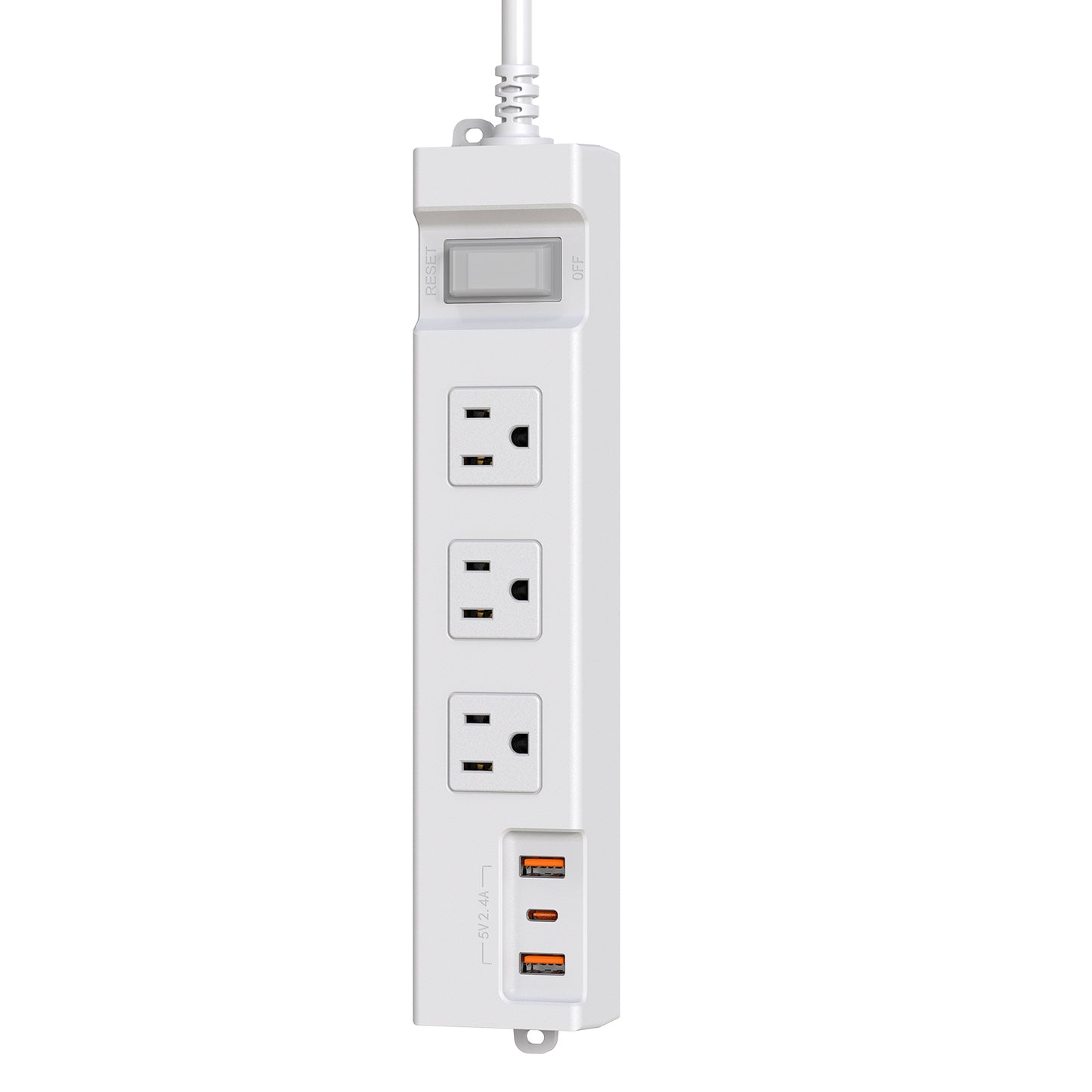 G02MU-KPQ Surge Protector Power Strip, 6Ft Extension Cord with 3 Outlets, 2 USB A and 1 USB C, IPX6 Heavy Duty Extension Cord for Indoor Outdoor, 1625W/13A, UL FCC IPX6 Listed (3AC Outlets + 2 USB A + 1 USB C)