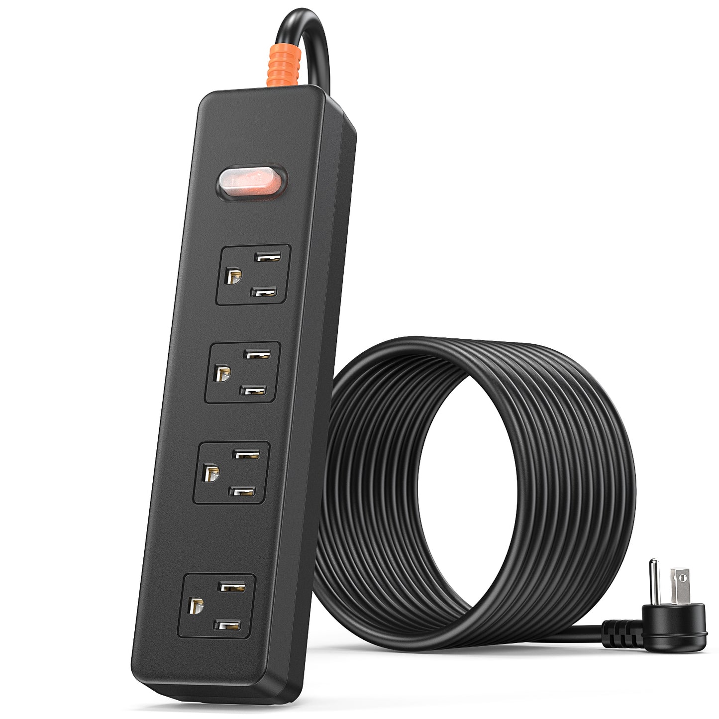 ZJ057-KPQ Surge Protector Power Strip, 6Ft Extension Cord with 3 Outlets, , IPX6 Heavy Duty Extension Cord for Indoor Outdoor, 1875W/15A, UL FCC IPX6 Listed (4AC Outlets )